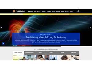 University of Waterloo's official website homepage screenshot