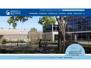 University of West Florida's official website homepage screenshot