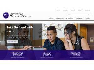 University of Western States's official website homepage screenshot