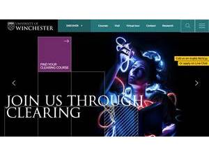 University of Winchester's official website homepage screenshot