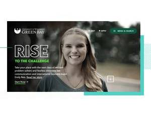 University of Wisconsin-Green Bay's official website homepage screenshot