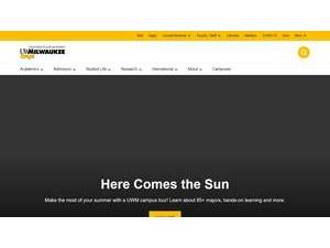 University of Wisconsin-Milwaukee's official website homepage screenshot