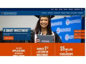 University of Wisconsin-Platteville's official website homepage screenshot