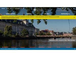 University of Wrocław's official website homepage screenshot
