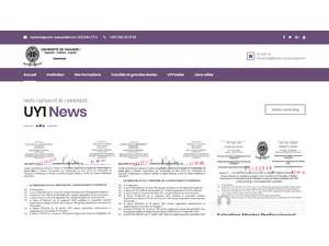University of Yaounde I's official website homepage screenshot