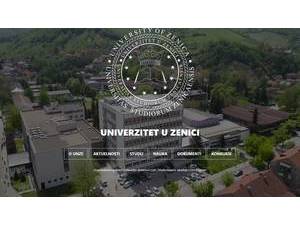 University of Zenica's official website homepage screenshot