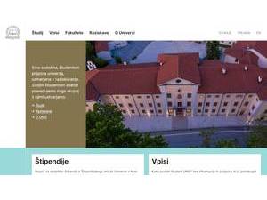 Univerza v Novi Gorici's official website homepage screenshot