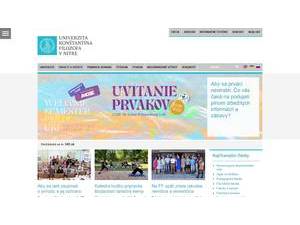 Univerzita Konštantína Filozofa v Nitre's official website homepage screenshot