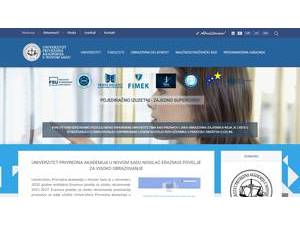 Univerzitet Privredna akademija's official website homepage screenshot