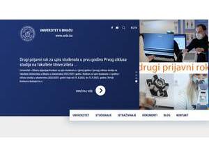 Univerzitet u Bihaću's official website homepage screenshot