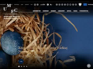 Uniwersytet Muzyczny Fryderyka Chopina's official website homepage screenshot