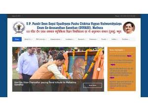U.P. Pandit Deen Dayal Upadhyaya Veterinary University's official website homepage screenshot