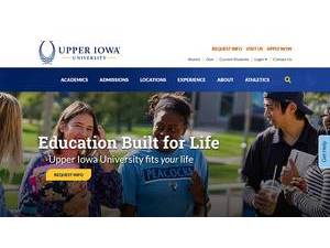 Upper Iowa University's official website homepage screenshot