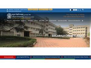 Utkal University's official website homepage screenshot