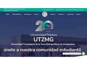 UTZMG University's official website homepage screenshot