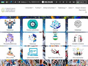 Uzbek State University of Physical Culture and Sport's official website homepage screenshot