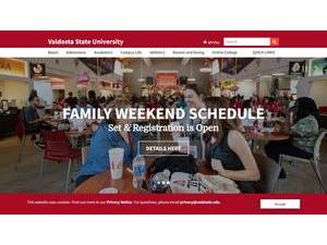 Valdosta State University's official website homepage screenshot