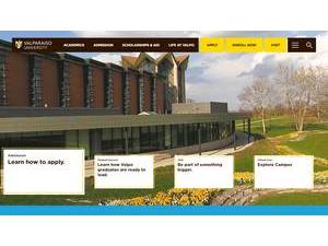 Valparaiso University's official website homepage screenshot