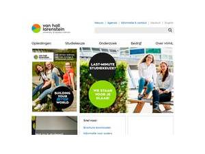 Van Hall Larenstein University of Applied Sciences's official website homepage screenshot