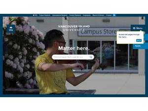 Vancouver Island University's official website homepage screenshot