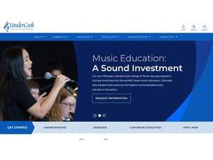 VanderCook College of Music's official website homepage screenshot