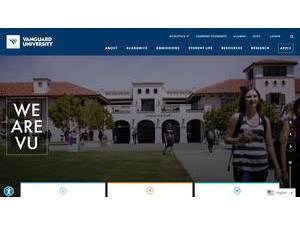 Vanguard University of Southern California's official website homepage screenshot
