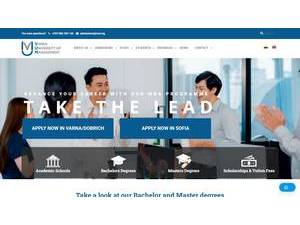 Varna University of Management's official website homepage screenshot