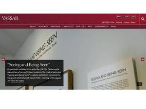 Vassar College's official website homepage screenshot