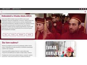 Veleučilište ARCA's official website homepage screenshot