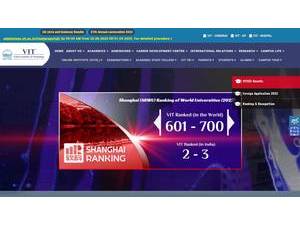 Vellore Institute of Technology's official website homepage screenshot