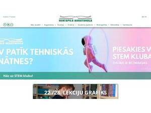 Ventspils University of Applied Sciences's official website homepage screenshot