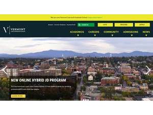 Vermont Law School's official website homepage screenshot