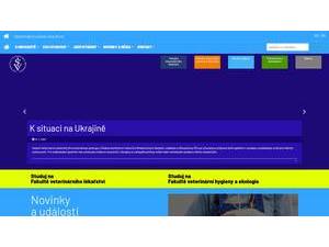 Veterinary University Brno's official website homepage screenshot