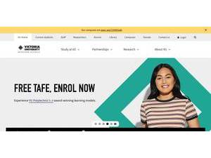 Victoria University's official website homepage screenshot