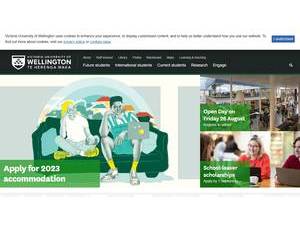 Victoria University of Wellington's official website homepage screenshot