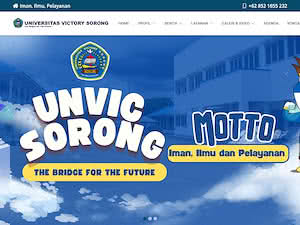 Victory University of Sorong's official website homepage screenshot