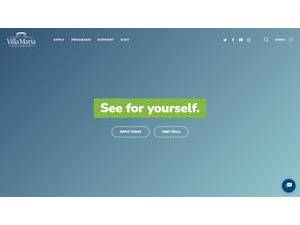 Villa Maria College's official website homepage screenshot