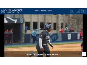 Villanova University's official website homepage screenshot