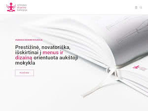 Vilniaus dizaino kolegija's official website homepage screenshot