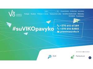 Vilnius College's official website homepage screenshot