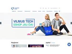 Vilnius Gediminas Technical University's official website homepage screenshot