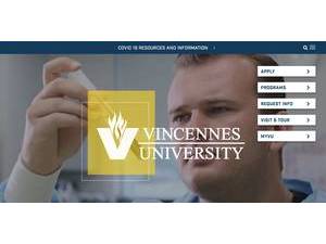 Vincennes University's official website homepage screenshot