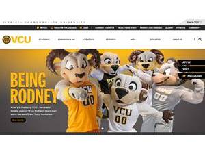 Virginia Commonwealth University's official website homepage screenshot