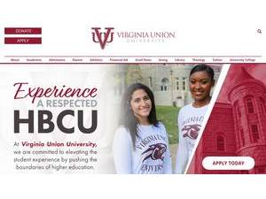 Virginia Union University's official website homepage screenshot