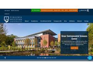 Virginia Wesleyan University's official website homepage screenshot