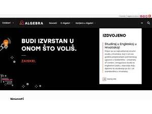 Visoko učilište Algebra's official website homepage screenshot