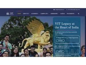 VIT Bhopal University's official website homepage screenshot