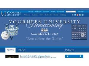 Voorhees University's official website homepage screenshot