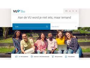 VU University Amsterdam's official website homepage screenshot