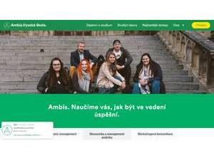 Vysoká škola Ambis's official website homepage screenshot